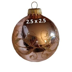 Vtg Krebs Christmas Ornament 2.5"x 2.5" Gold w/Gold Sparkles Keepsake Gift